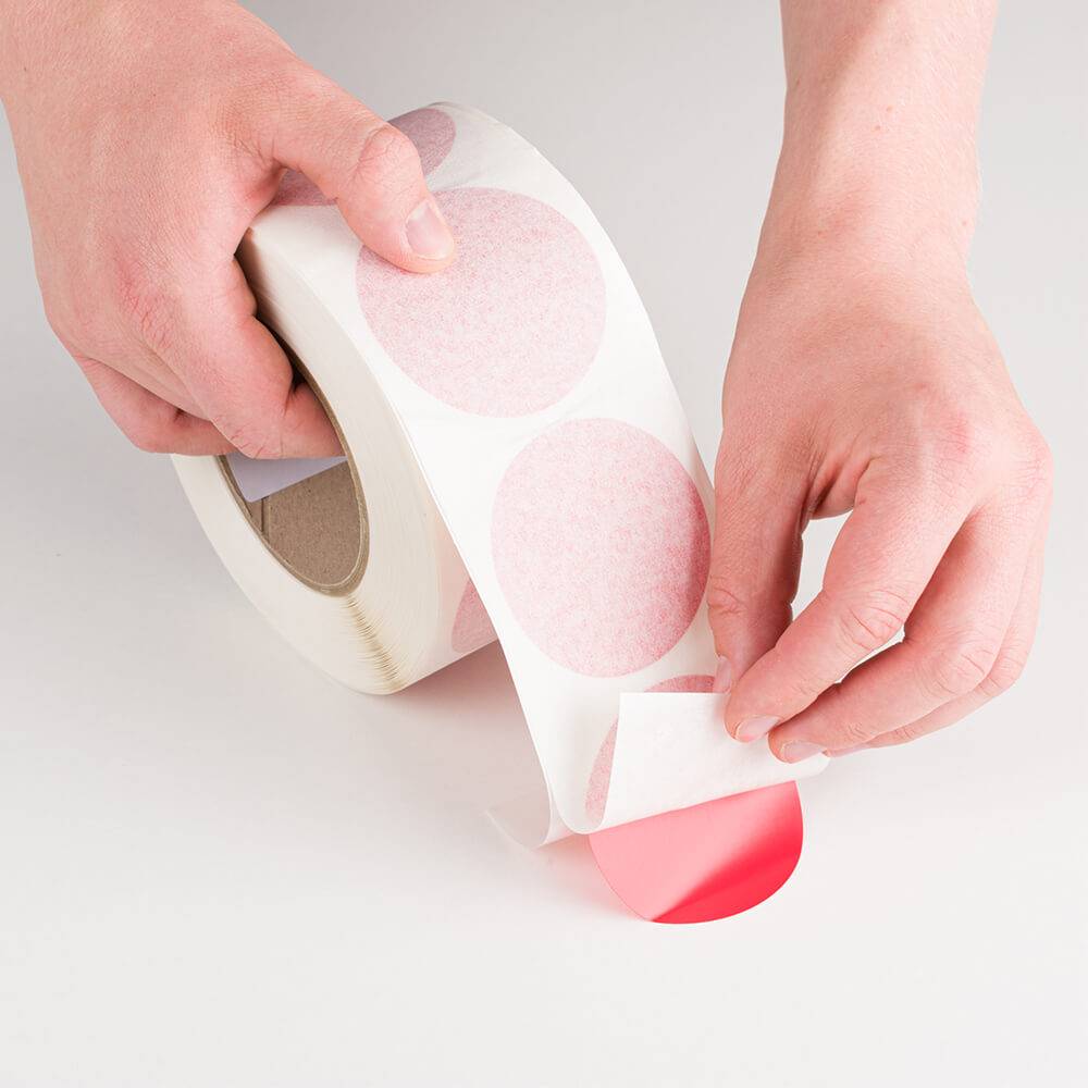 Bodenmarkierungspunkte, strapazierfähig, rot, Ø 6,8 cm, 450/Rolle-3