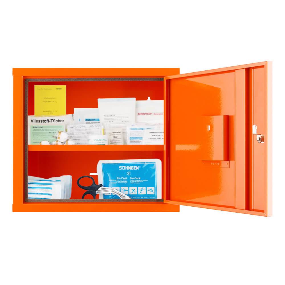 SÖHNGEN Sanitätswandschrank JUNIORSAFE orange, mit Füllung ASR A4.3 / DIN 13157-4