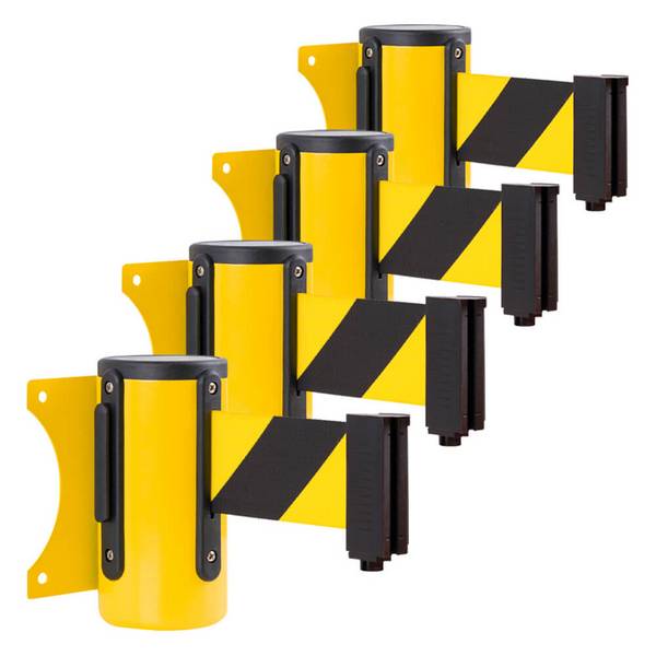 BIGPACK 4x TopGurtSystem Gurtbandkassette, Stahl, gelb, g/s schraffiert, 3,9 m