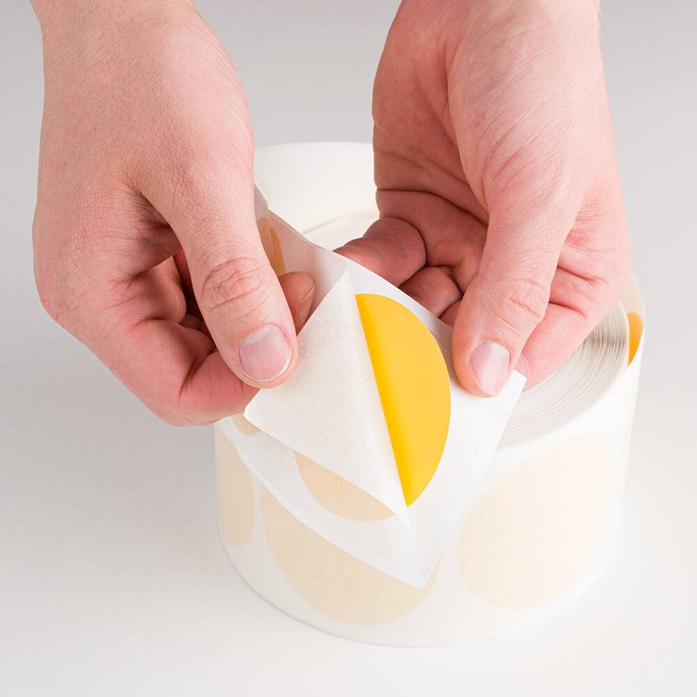 Bodenmarkierungspunkte, strapazierfähig, gelb, Ø 6,8 cm, 450/Rolle-2