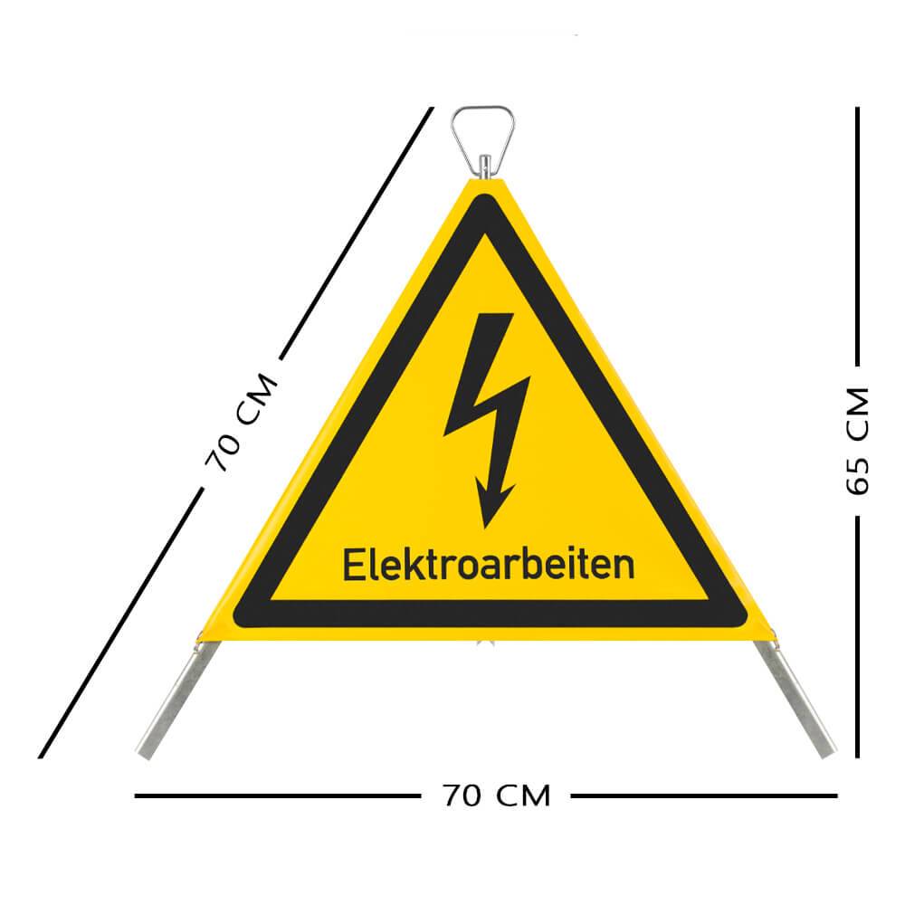 NISSEN Faltsignal mit Warnsymbol Elektroarbeiten, gelb/schwarz, SL 70 cm-3