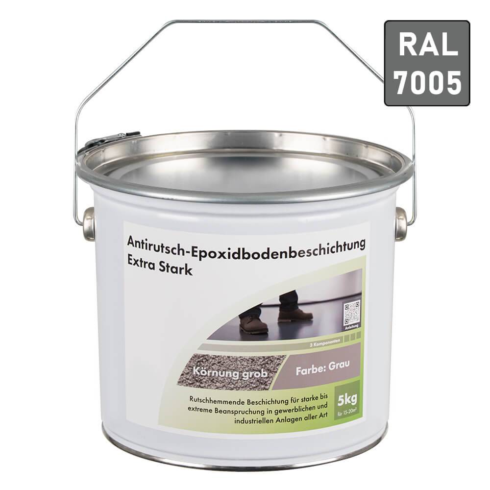 Antirutsch Beschichtung Extra Stark, grobe Körnung, R13, grau, 10 Kg-0