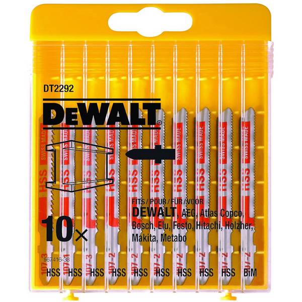 DeWalt DT2292-QZ, HSS Stichsägeblätter Set für Metall 10-tlg.