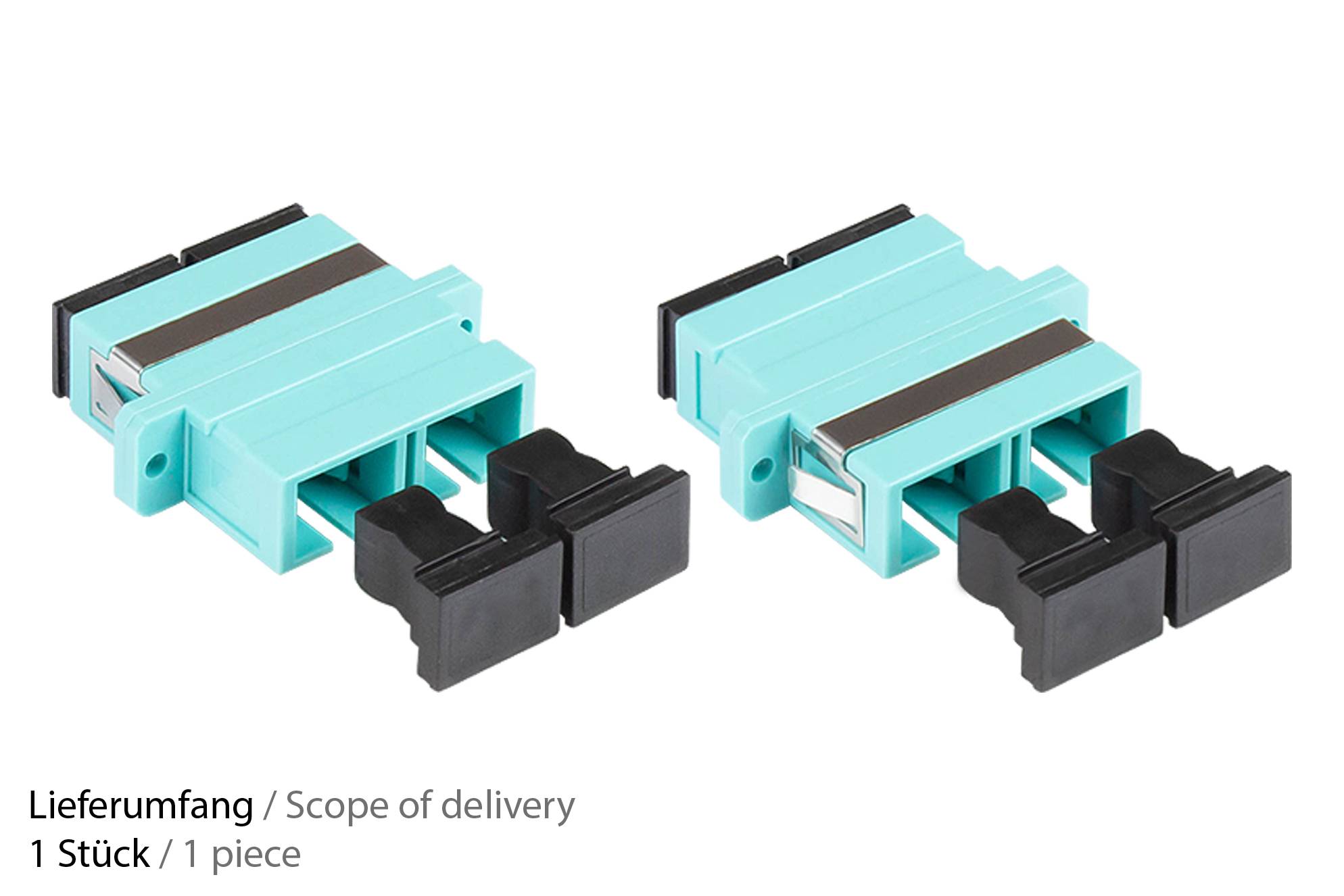 Good Connections® LWL Duplex Kupplung, SC (UPC) an SC (UPC), OM3, Multimode, Kunststoffgehäuse mit Flansch, Keramikhül-1