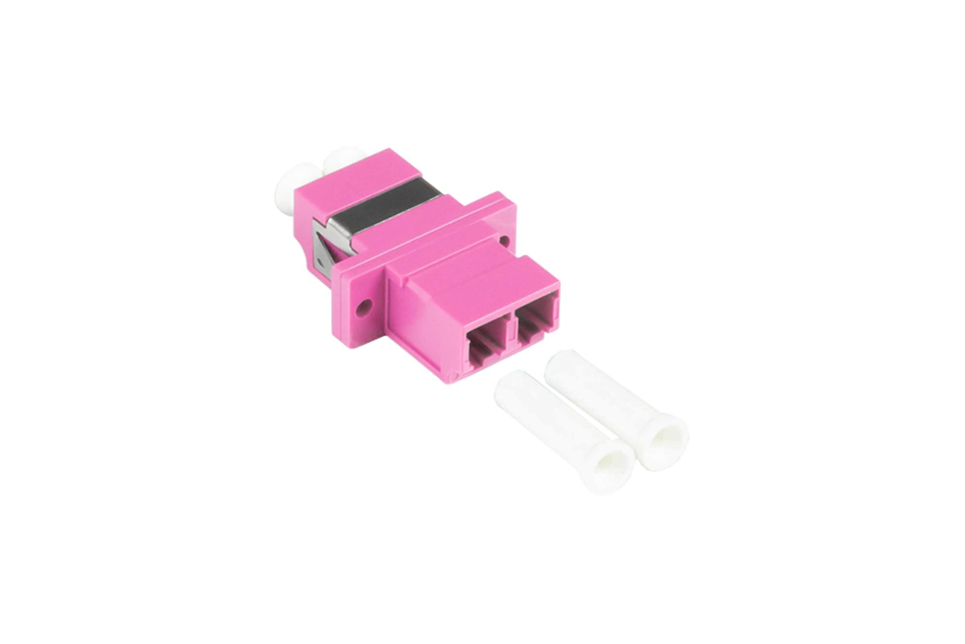 Good Connections® LWL Duplex Kupplung, LC (UPC) an LC (UPC), OM4, Multimode, Kunststoffgehäuse mit Flansch, Keramikhül-1