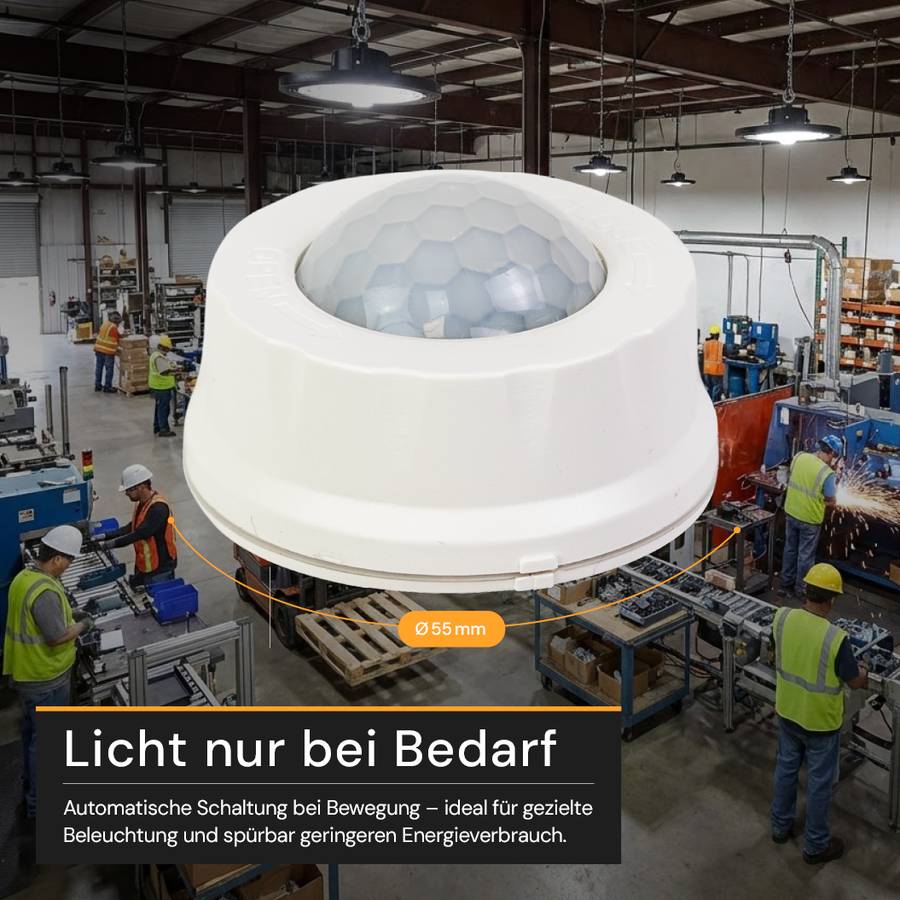ENOVALITE Bewegungsmelder Für Mikrowellen Sensor IP65 Weiß Zubehör Hallenstrahler Weiß-1