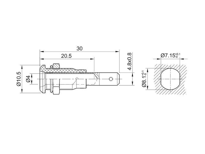 Stäubli LB4H-IF/A Einbaubuchse 4 mm vergoldet Flachstecker braun-1