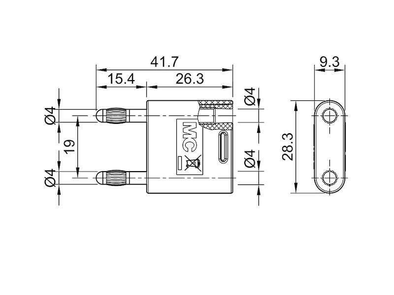 Stäubli KS2-4N-19 Verbindungsstecker mit federnder MULTILAM gelb-grün-1