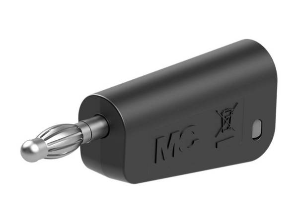 Stäubli LM-4N-39 Einzelstecker komplett 4 mm stapelbar vernickelt Schraubanschluss schwarz