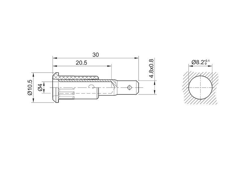 Stäubli EB4-IF/A Einpressbuchse 4 mm vergoldet Flachstecker blau-1