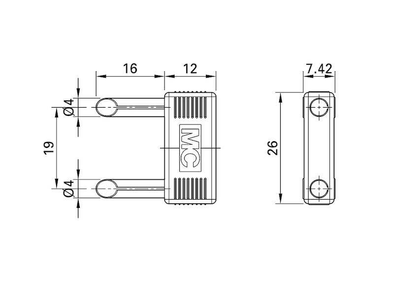 Stäubli 4mm Verbindungsstecker KS4-19 /-21-1
