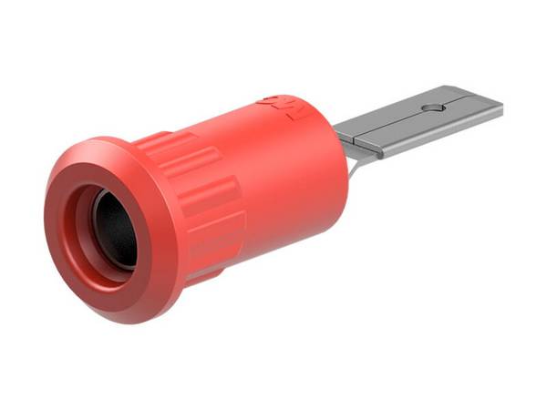 Stäubli EB4-IFA/N Einpressbuchse 4 mm vernickelt Flachstecker rot