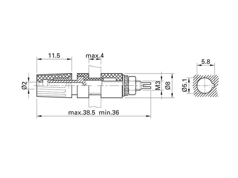 Staubli 4mm Polklemme Buchse vernickelt, 30 V ac, 60 V dc / 15A-1