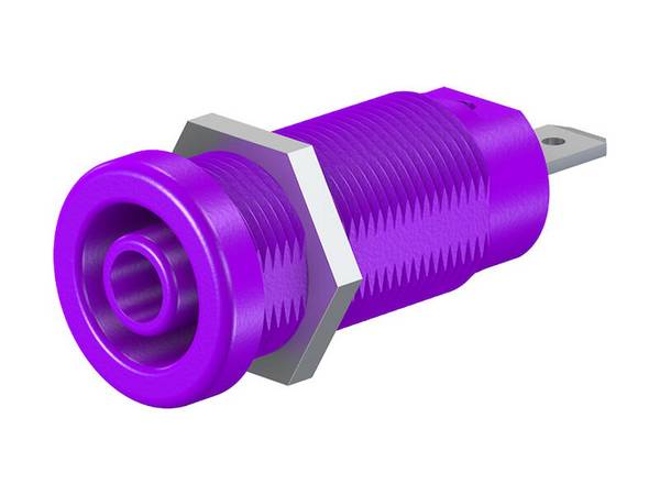 Stäubli XEF-1R Sicherheits-Einbaubuchse 4 mm vernickelt Flachstecker violett