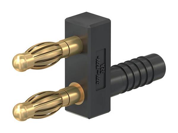 Stäubli KS4-11L/1A/A Verbindungsstecker 4 mm schwarz mit Buchse 4 mm