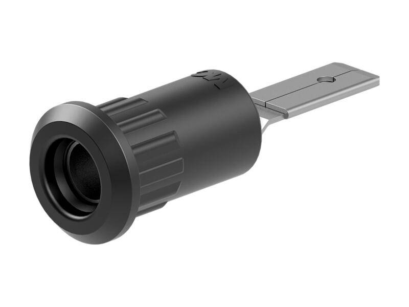 Stäubli EB4-IFA/N Einpressbuchse 4 mm vernickelt Flachstecker schwarz-0