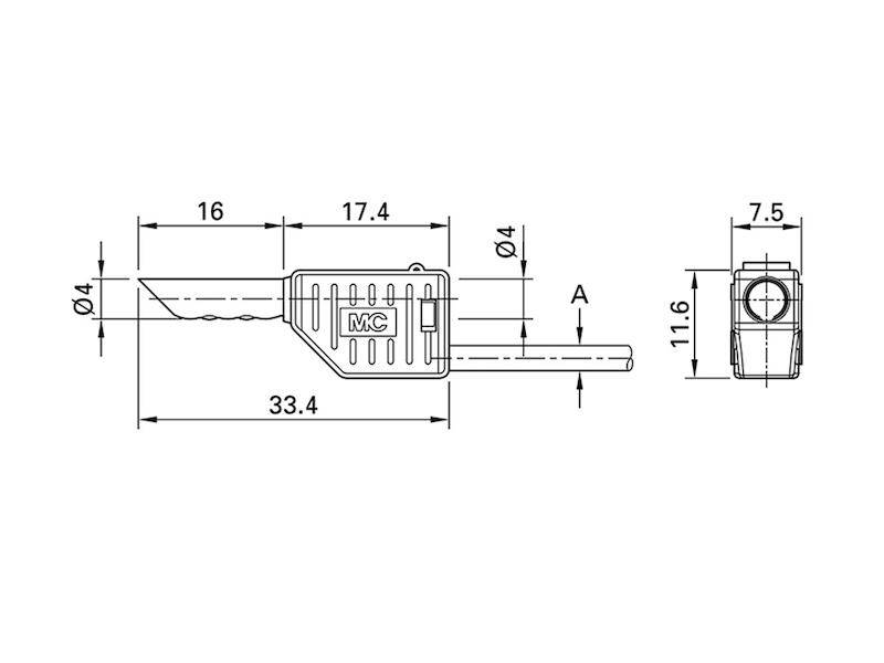 Stäubli SLS4-B Einzelstecker stapelbar, Lötanschluss rot-1