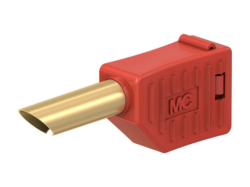 Stäubli SLS4-B Einzelstecker stapelbar, Lötanschluss rot-0