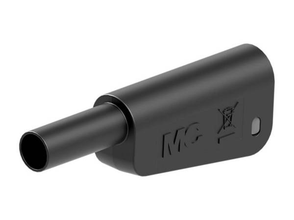 Stäubli SLQ-4A-39 Sicherheits-Einzelstecker komplett 4 mm stapelbar vergoldet Lötanschluss