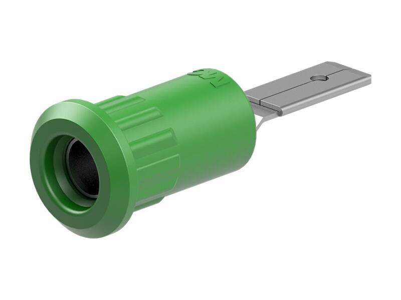 Stäubli EB4-IFA/N Einpressbuchse 4 mm vernickelt Flachstecker grün-0