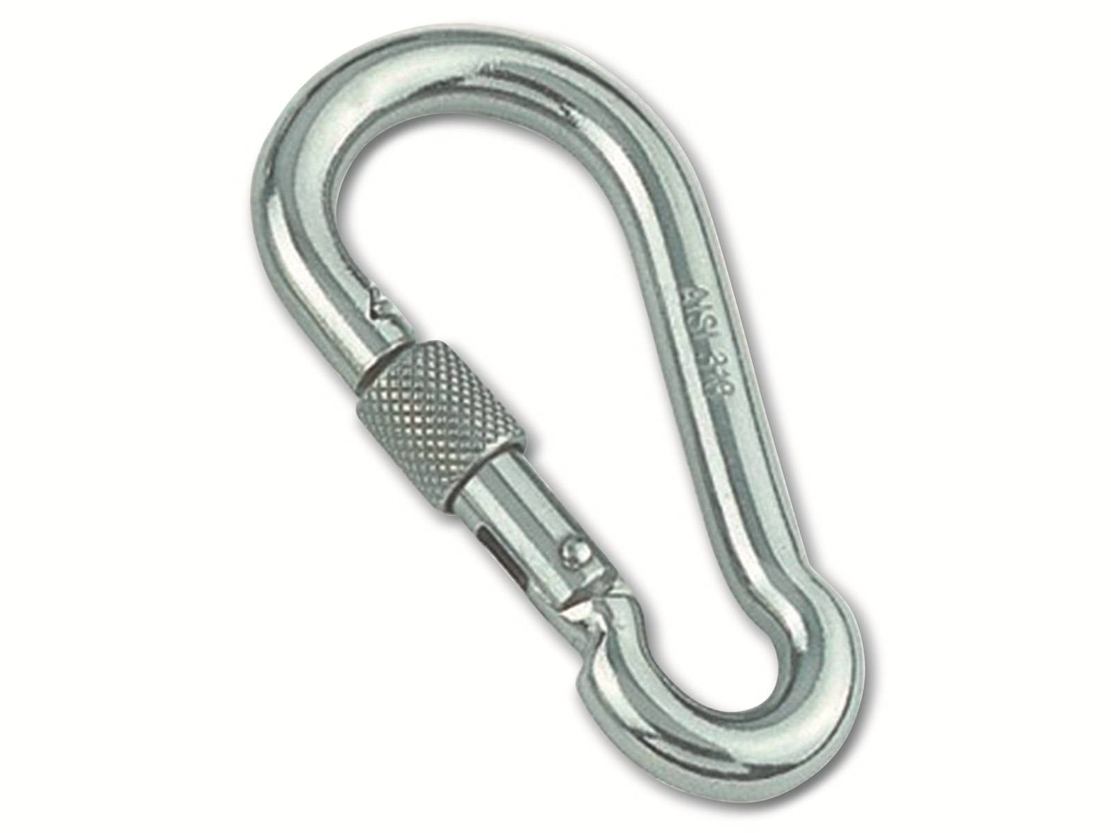 MARINETECH Karabinerhaken Edelstahl A4, 6x60 mm, mit Sicherheitsmutter-0
