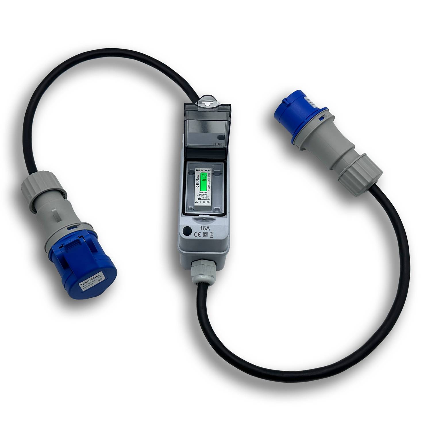 B+G E-Tech CEE 16A 230V Zwischenzählerbox (Wechselstromzähler FLWS45) mobil 45A Stromzähler digital NeoTec GmbH-1