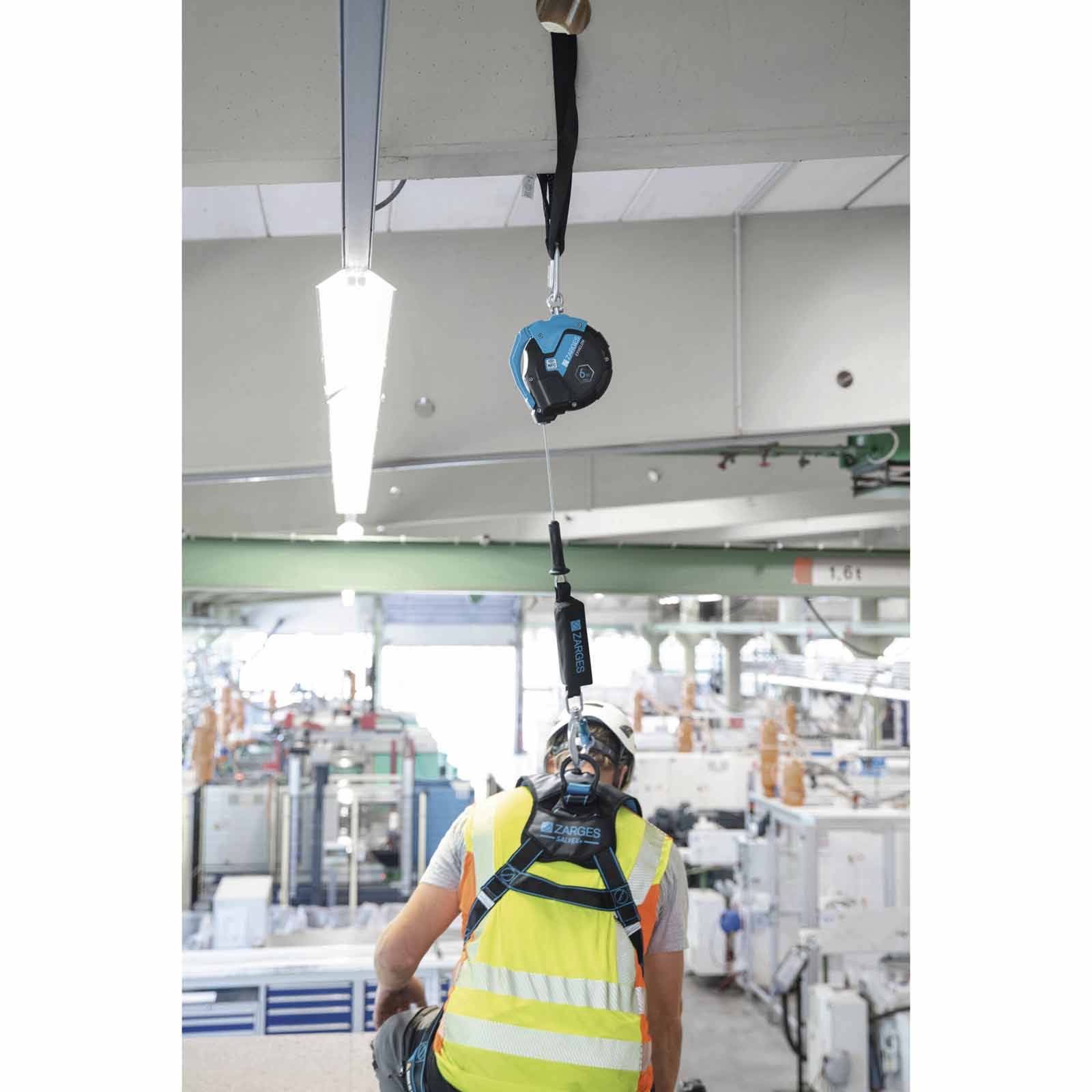 Zarges Fall Protection Exhelon Höhensicherunsgerät mit Stahlseil Vertical Use Edelstahl Länge 10,0m-1