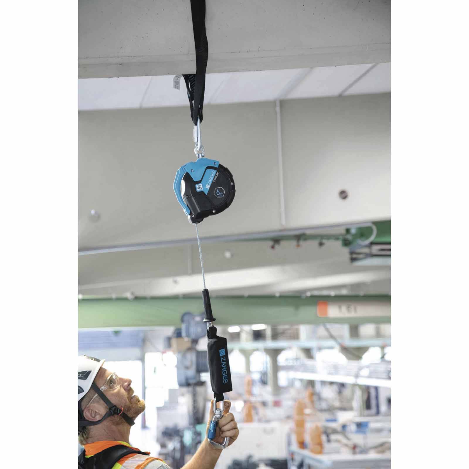 Zarges Fall Protection Exhelon Höhensicherunsgerät mit Stahlseil Vertical Use Edelstahl Länge 10,0m-2