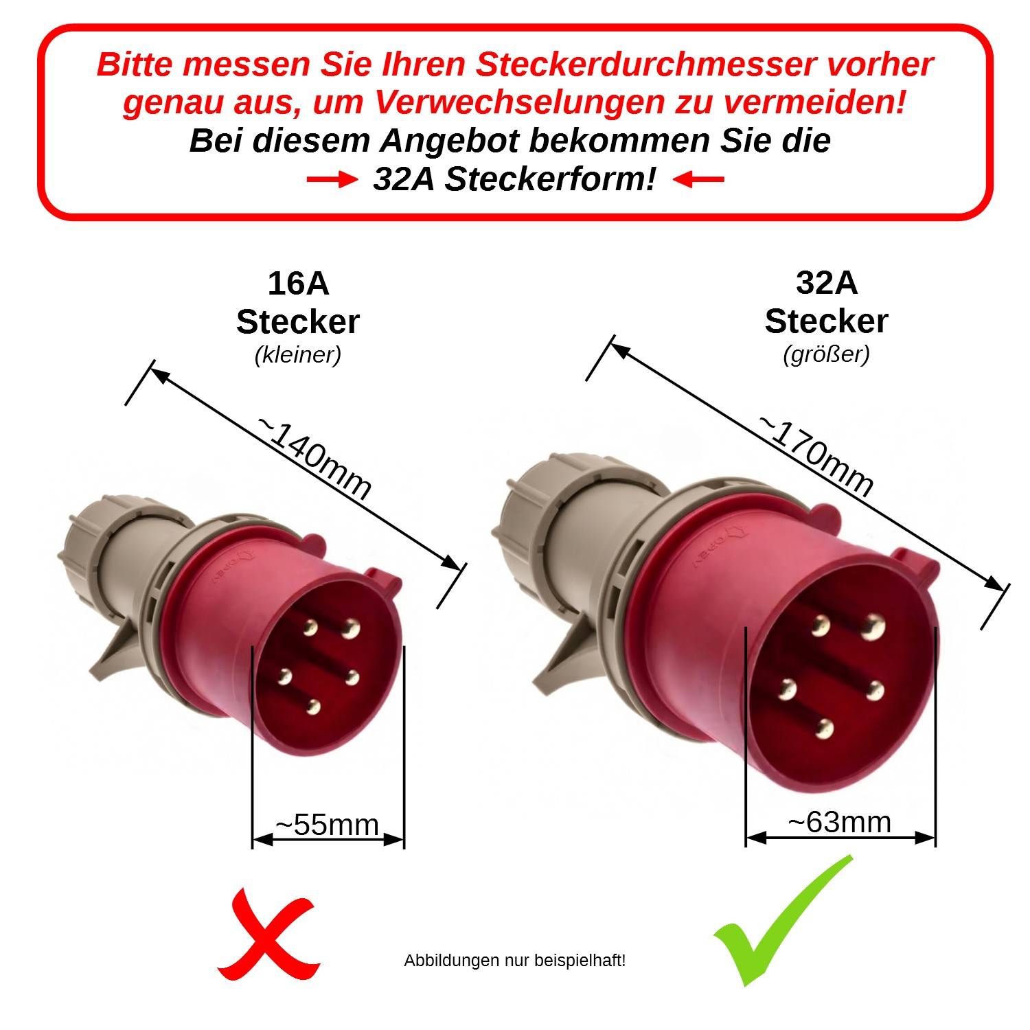 B+G E-Tech CEE 32A 400V Zwischenzählerbox Stecker 63mm Ø (Drehstromzähler FLDS100DR) mobil 100A digital-1
