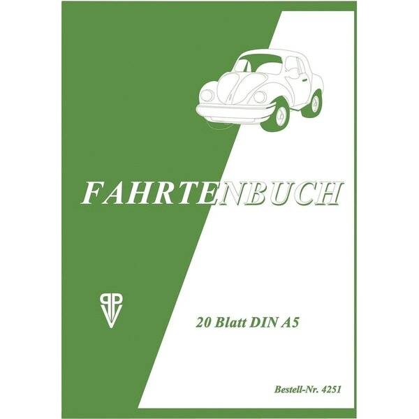Fahrtenbuch für PKW - A5 20 Seiten.