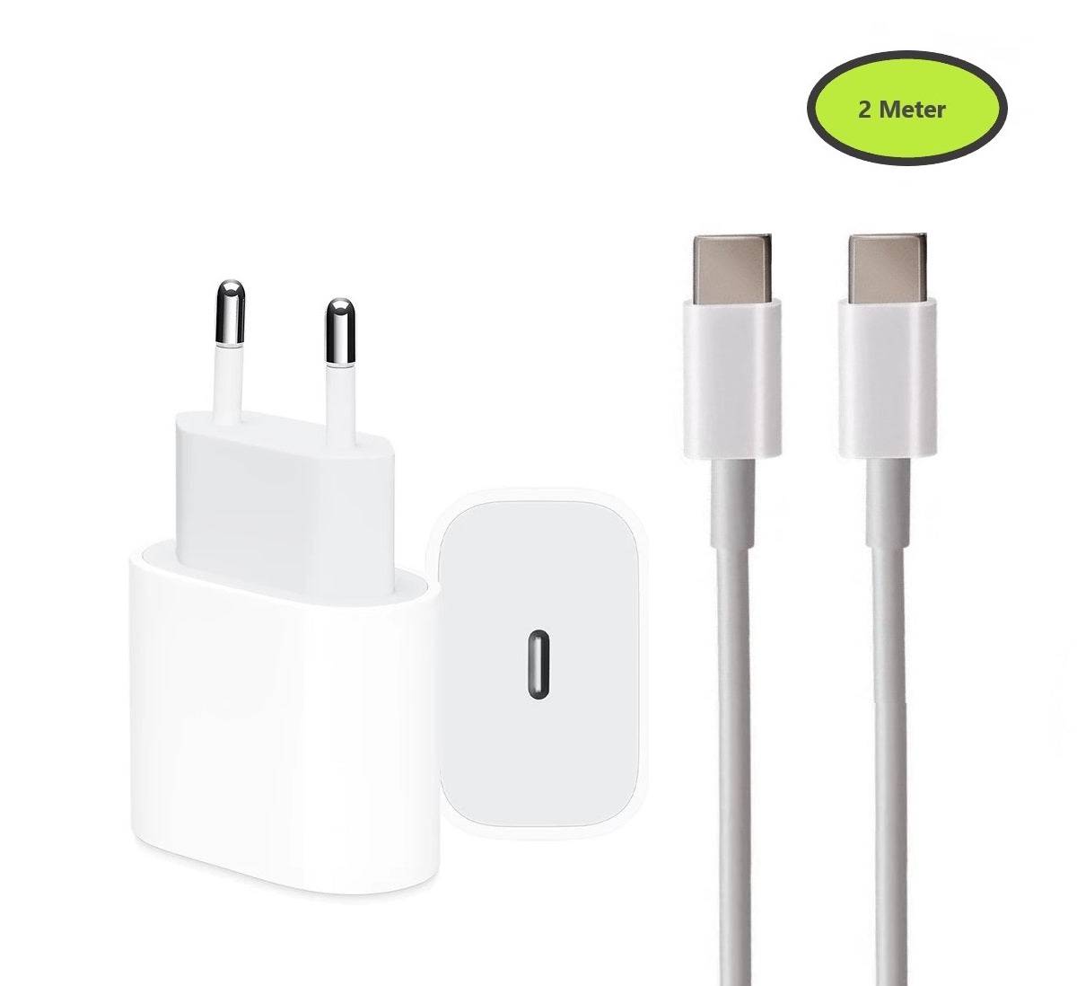 USB-C Ladeset 20W – Ladekabel 2m + Power Delivery Adapter-0