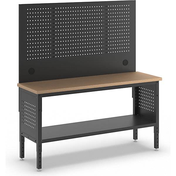 Werkbank BLACKLINE ohne Unterbauschrank mit Lochwand Plattenbreite 1829 mm. Simon Evers & CO. GmbH 84577349-0