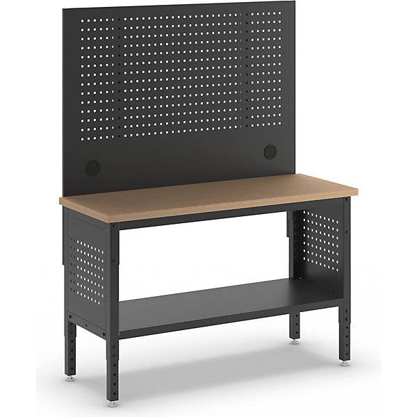 Werkbank BLACKLINE ohne Unterbauschrank mit Lochwand Plattenbreite 1524 mm. Simon Evers & CO. GmbH 84577449