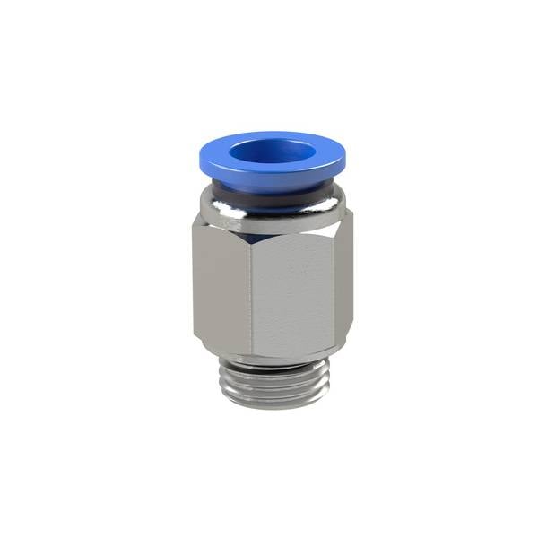RIEGLER Gerade Steckverschraubung »Blaue Serie«, G 1/8 a., für Schlauch-Außen-Ø 6 mm, pmax kurzzeitig 15 bar, Kunststoff