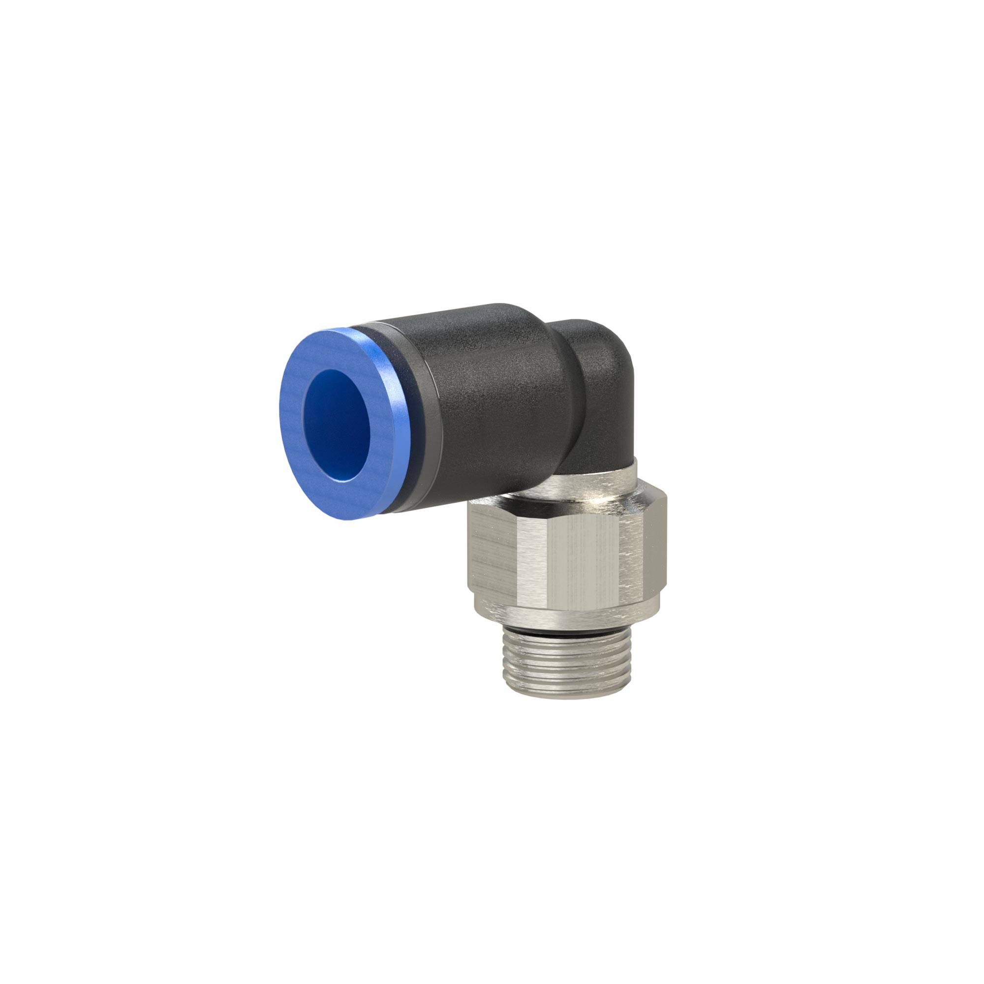 RIEGLER L-Steckverschraubung »Blaue Serie«, drehbar, G 1/4 a., für Schlauch-Außen-Ø 8 mm, pmax kurzzeitig 15 bar, KS/MS-0