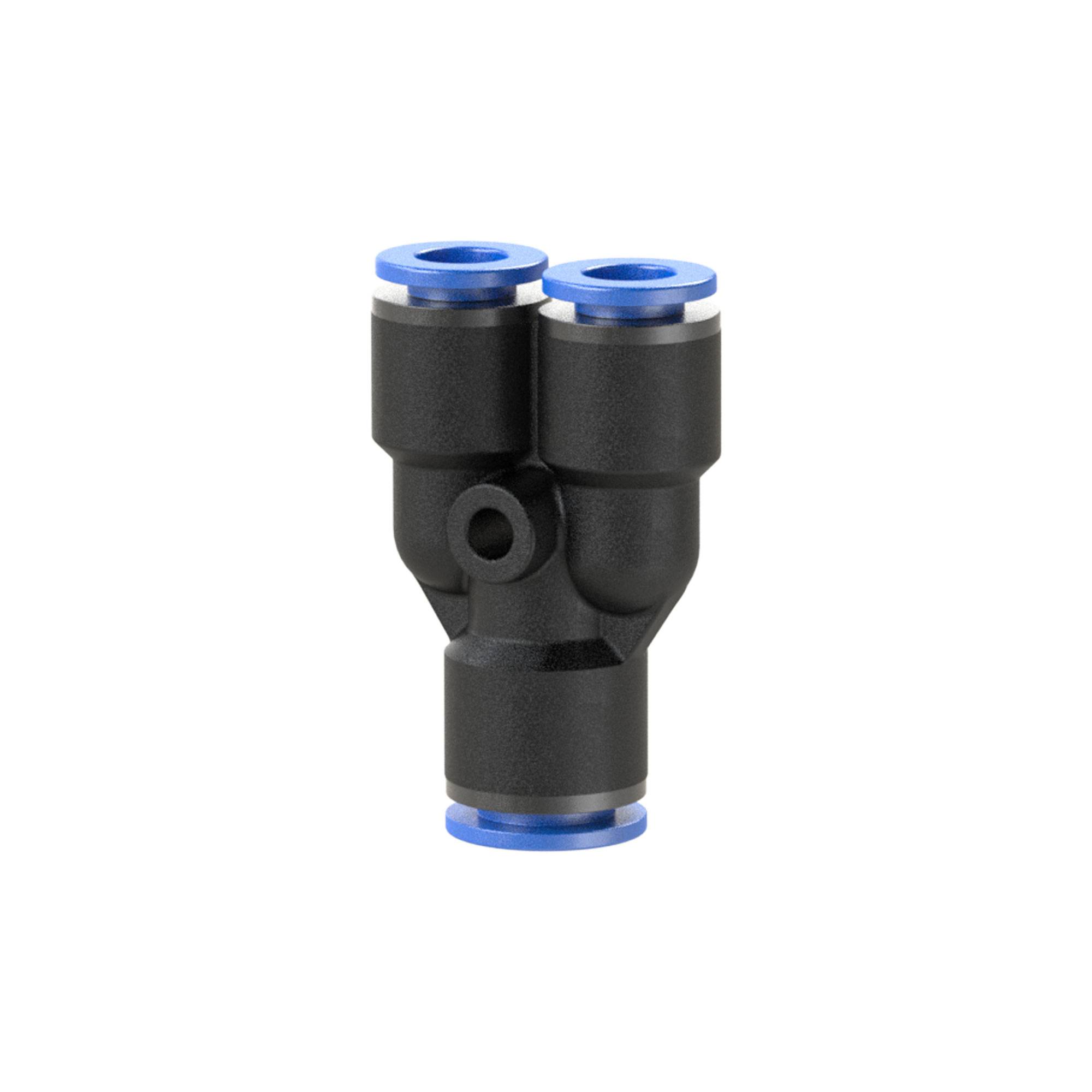 RIEGLER Y-Steckverbindung »Blaue Serie« reduzierend, für Schlauch-Außen-Ø 1x12/2x10 mm, pmax kurzzeitig 15 bar, Kunststo-0