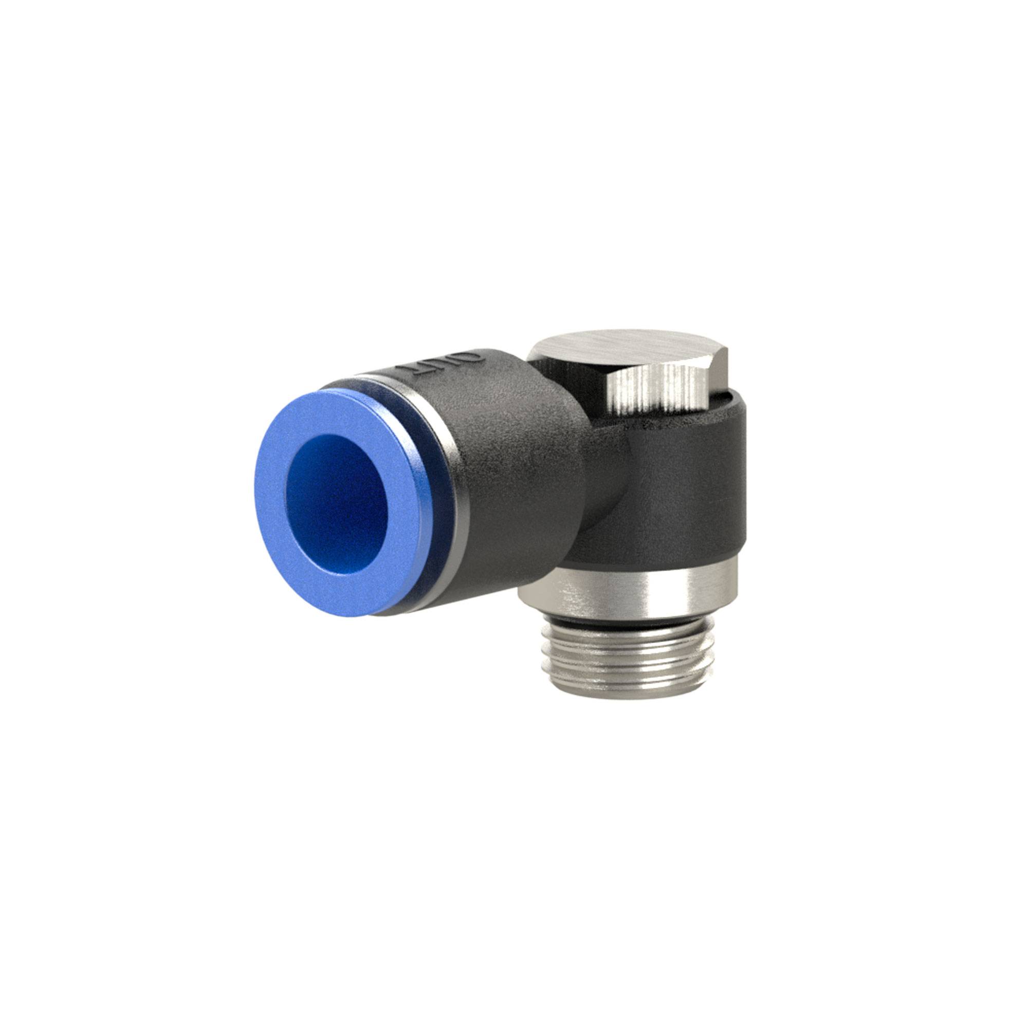 RIEGLER L-Steckverschraubung »Blaue Serie«, drehbar, G 1/8 a., für Schlauch-Außen-Ø 4 mm, pmax kurzzeitig 15 bar, Kunsts-0