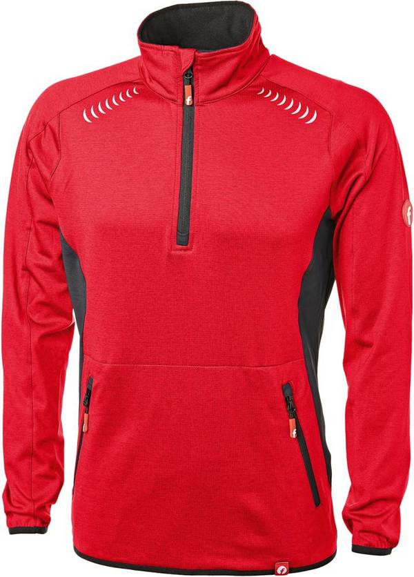 Tech-Fleecepullover rot/schwarz meliert Gr. S Fortis Elements