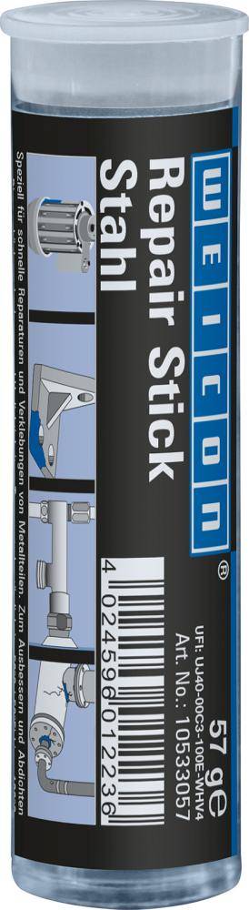 WEICON Repair Stick Stahl Reparaturknete 57g mit Trinkwasserzulassung dunkelgrau