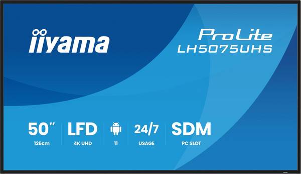 iiyama ProLite 127 cm 50 Zoll Diagonalklasse LCD-Display mit LED-Hintergrundbeleuchtung Digital Signage integrierter