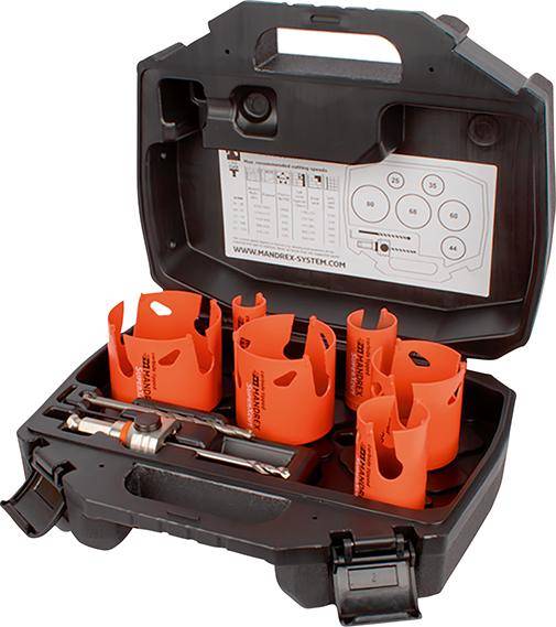 Mehrzweck Lochsägen Set MXqs SuperXCut ElektrikerD25,35,44,60,68,80mm Mandrex-0