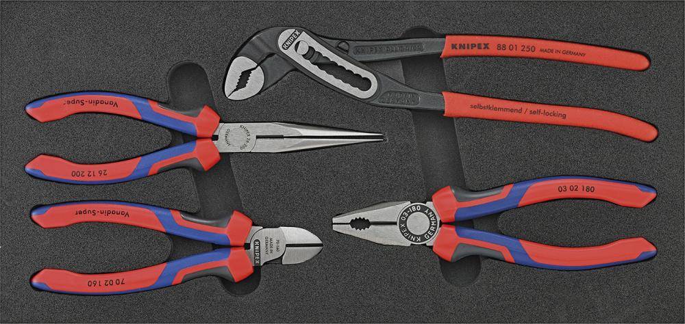 KNIPEX Werkzeugmodul 1/3 188x395x30mm Zangen 4-teilig-0