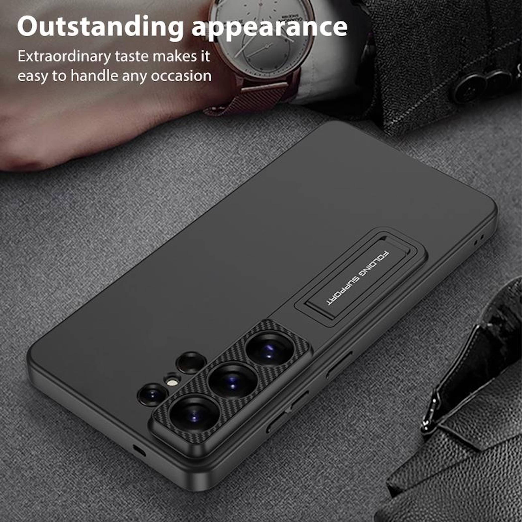 Handyhülle für Samsung Galaxy S26 Ultra Aufstellbar Kameraschutz Ständer Schwarz-2