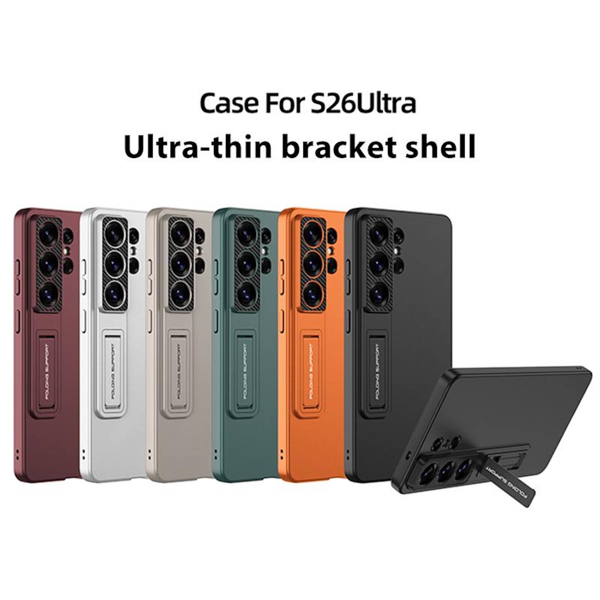 Handyhülle für Samsung Galaxy S26 Ultra Aufstellbar Kameraschutz Ständer Schwarz-4