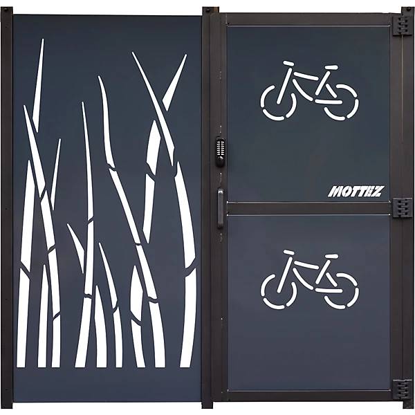 Fahrradunterstand HxB 2360 x 5600 mm Schilfrohr Tiefe 3150 mm Grundeinheit. 86477949 864779 49-1