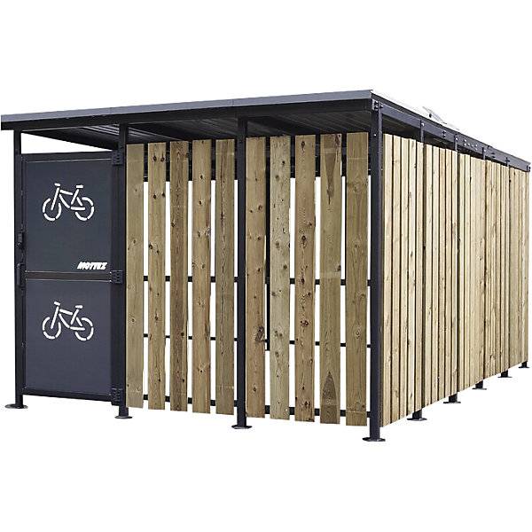 Fahrradunterstand HxB 2360 x 5600 mm Blech/Holz Tiefe 3150 mm Grundeinheit. 86479049 864790 49-0