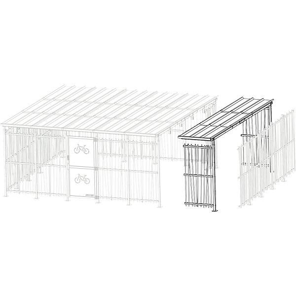 Fahrradunterstand HxB 2360 x 5600 mm Bambus Tiefe 1000 mm Anbaueinheit. 86478449 864784 49-2