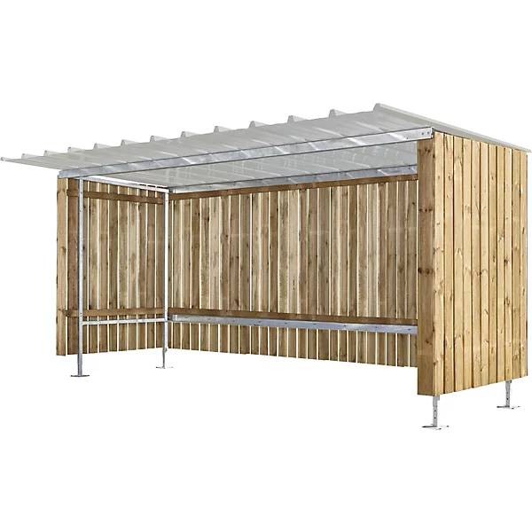 Unterstand für Fahrräder / Motorräder HxB 2150 x 3990 mm Holz Tiefe 2250 mm Grundeinheit. 86479649 864796 49-0