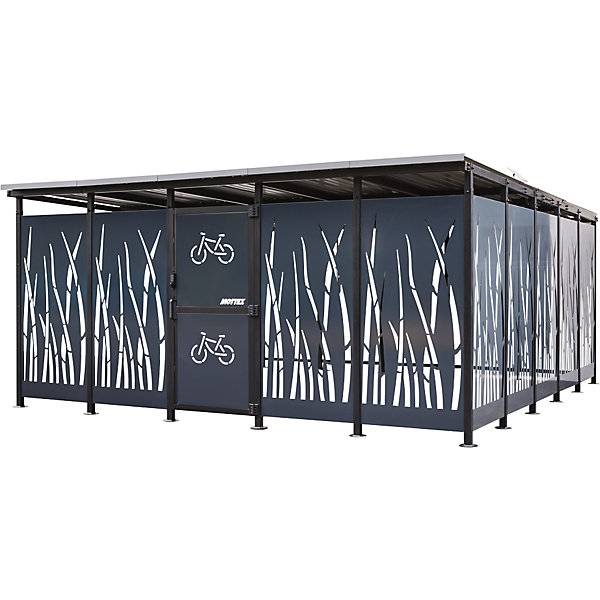 Fahrradunterstand HxB 2360 x 5600 mm Schilfrohr Tiefe 5150 mm Grundeinheit. 86477749 864777 49-0