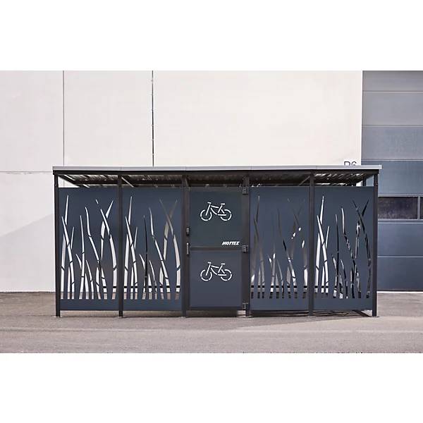 Fahrradunterstand HxB 2360 x 5600 mm Schilfrohr Tiefe 5150 mm Grundeinheit. 86477749 864777 49-1